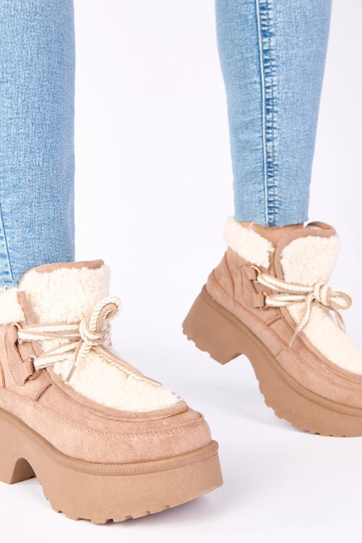 Donker zandkleurige sneeuwlaarzen met...