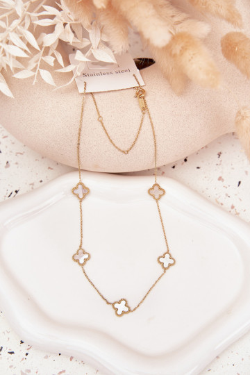 Ketting van roestvrij staal, gouden-perlo kleur 2