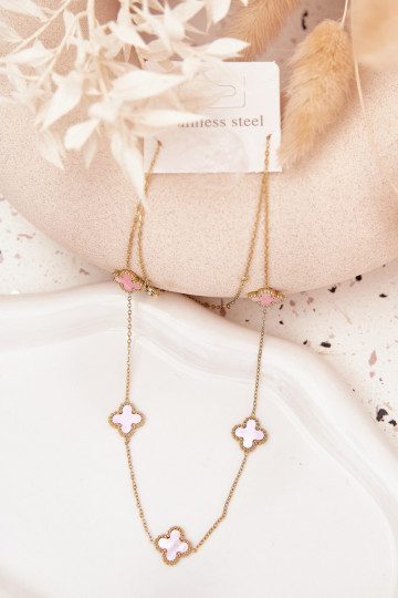 RVS gouden-roze ketting 2