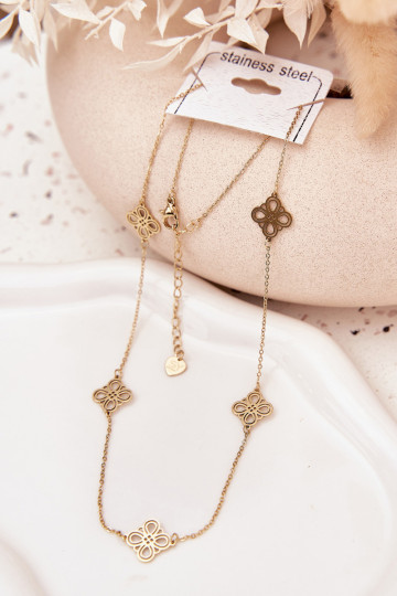 Nekloos uit roestvrij staal gouden kleur