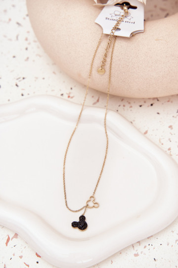 Ketting uit roestvrij staal muis Miki gouden kleur 2