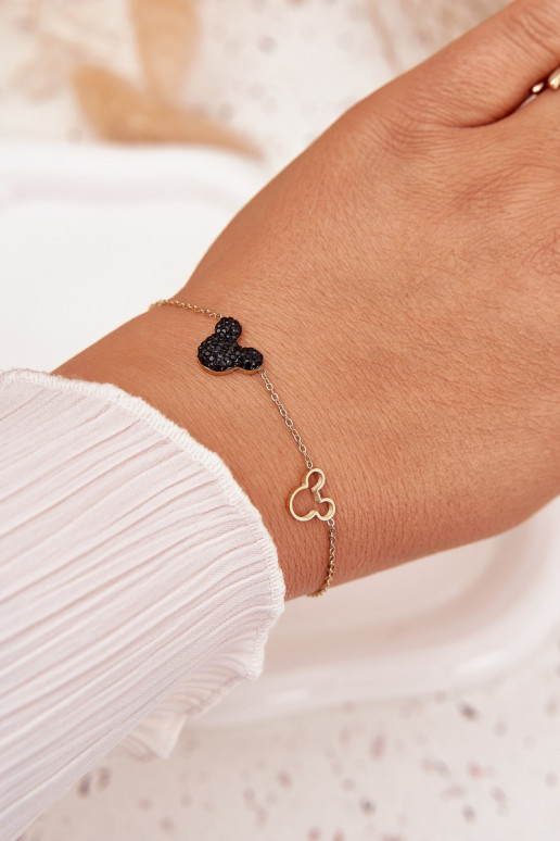 Armband uit roestvrij staal muis Miki gouden kleur