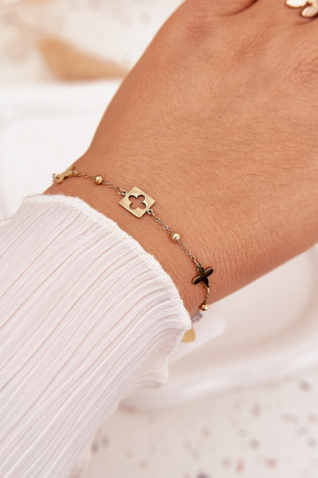 Armband uit roestvrij staal Met hangers gouden kleur