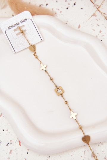 Armband uit roestvrij staal Met hangers gouden kleur 2