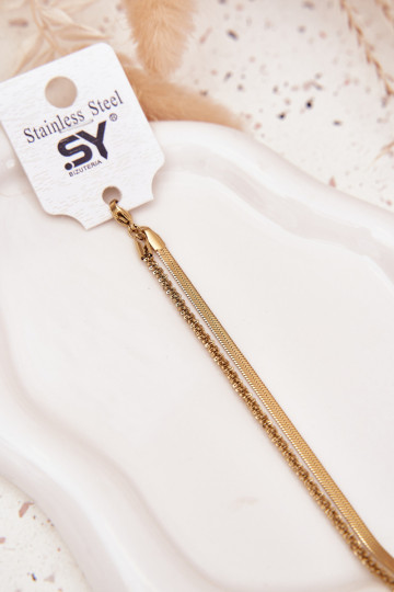 Dubbele RVS gouden armband 2