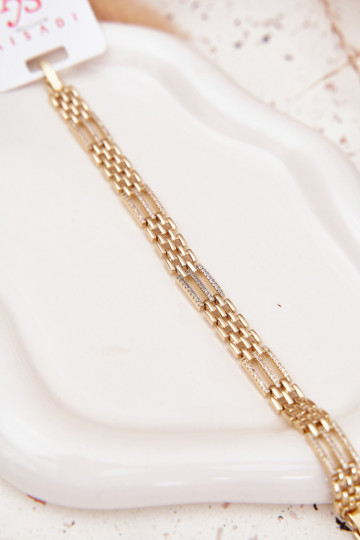 Armband Dames Gemaakt van chirurgisch staal met sprankelende gaten gouden kleur 2