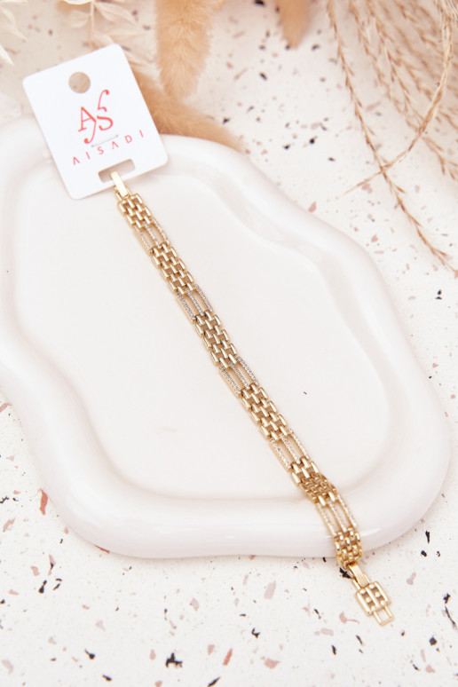 Armband Dames Gemaakt van chirurgisch staal met sprankelende gaten gouden kleur