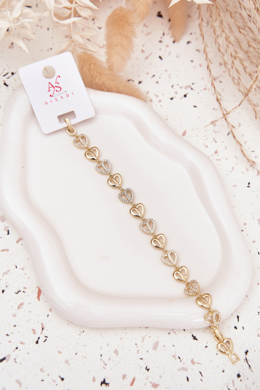 Armband Gemaakt van chirurgisch staal met sprankelende gaten gouden kleur