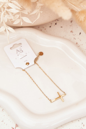 Armband Met een kruis Stal Chirurgiczna gouden kleur 2