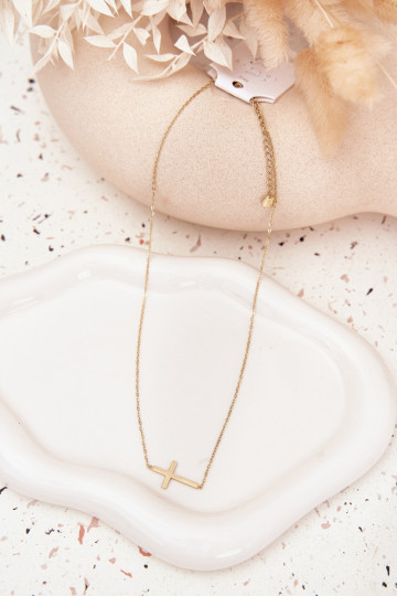 Ketting Met een kruis Stal Chirurgiczna gouden kleur 2