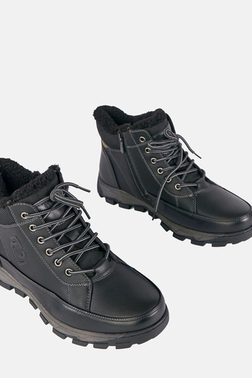 Zwarte heren, gevoerde sneakers Elias 2