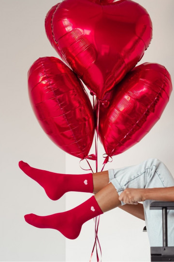 Sokken Dames Drobne Serduszko rood