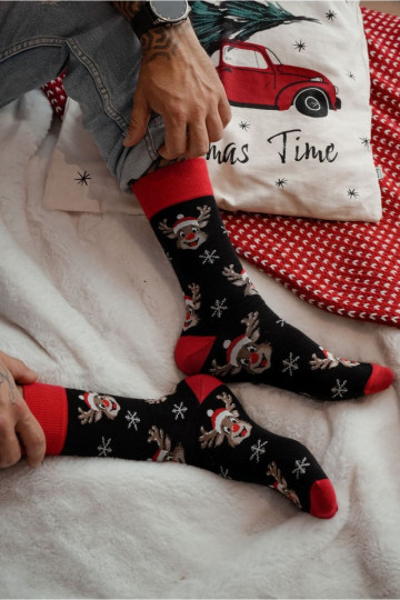 Heren sokken Kerstmis Uśmiechnięte Rendieren zInart