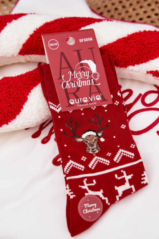 Skarpety Het heeftnnen Kerstmis Rendier rood