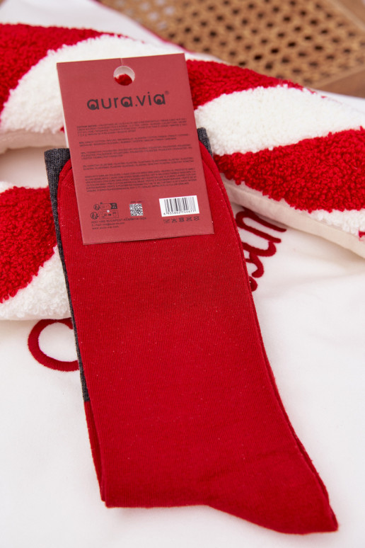 Skarpety Het heeftnnen Kerstmis met de inscriptie I Śmiejącym Się Kerstmanem grijs