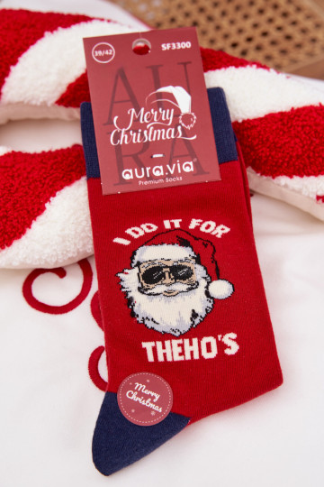 Skarpety Het heeftnnen Kerstmis Kerstman IN Okularach rood-donkerblauIn