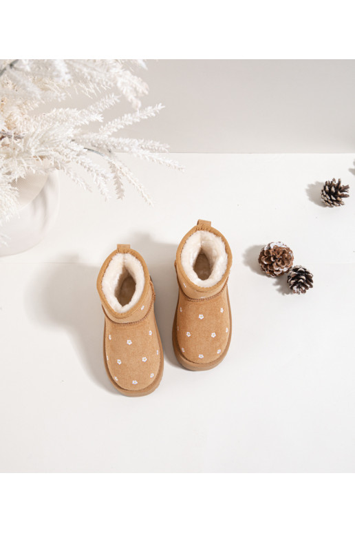 SneeuIn laarzen Kinderen Ozdobione met bloemmotievenuszkami bruine kleur Gracina