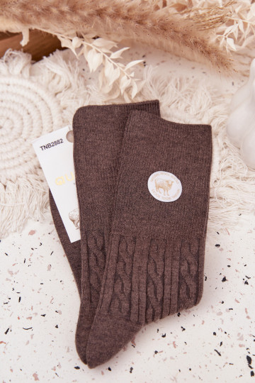 Długie INełniane Sokken Dames grijs 2