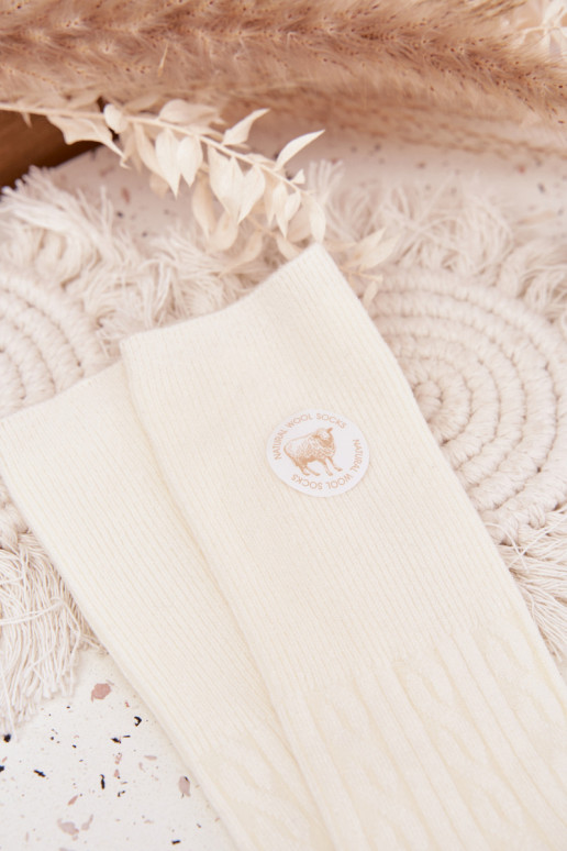 Długie INełniane Sokken Dames ivoor