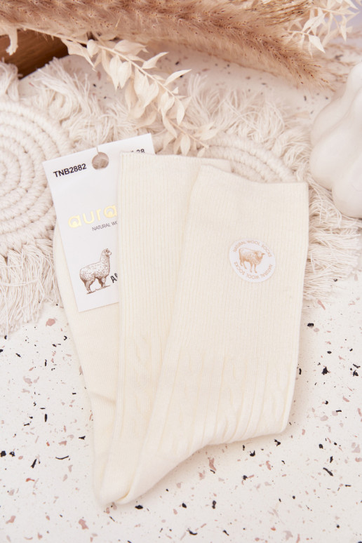 Długie INełniane Sokken Dames ivoor