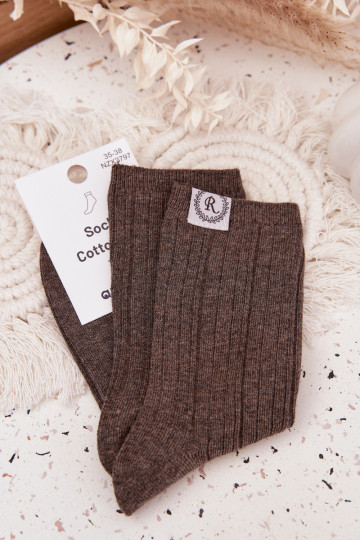 Katoenen sokken met strepen Dames grijs 2