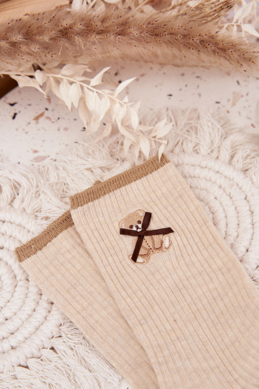 Katoenen sokken met strepen Met Beer beige