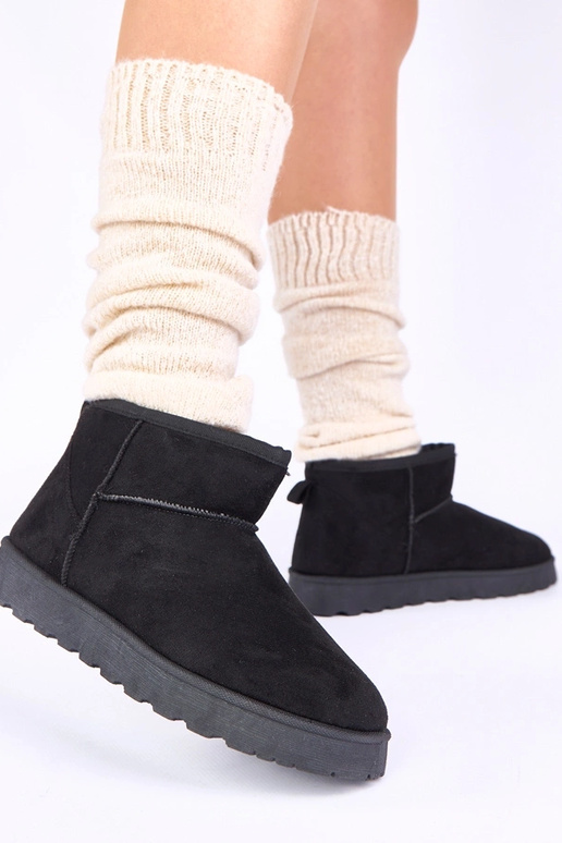 Zwarte sneeuwschoenen met bont Roelle