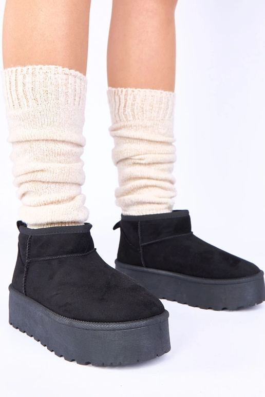 Zwarte platform sneeuwlaarzen met...