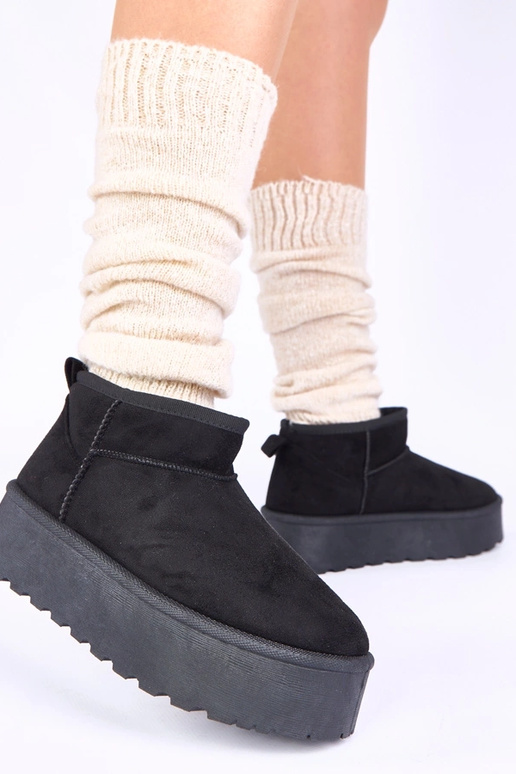 Zwarte platform sneeuwlaarzen met...