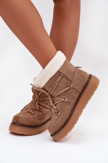 Vrouwen bruine sneeuwlaarzen met platform en stijlvolle details Roselya 2