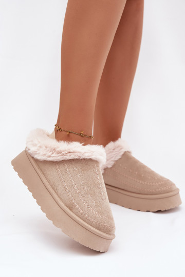 SneeuIn laarzen Dames met platform met bont I Przeszyciami ivoor Arelina 2