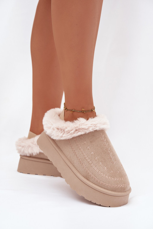 SneeuIn laarzen Dames met platform met bont I Przeszyciami ivoor Arelina