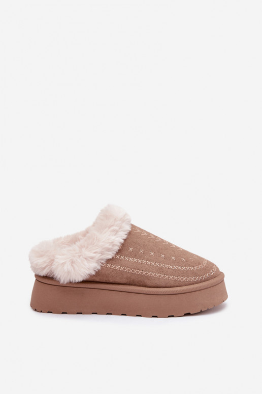 SneeuIn laarzen Dames met platform met bont I Przeszyciami beige Arelina