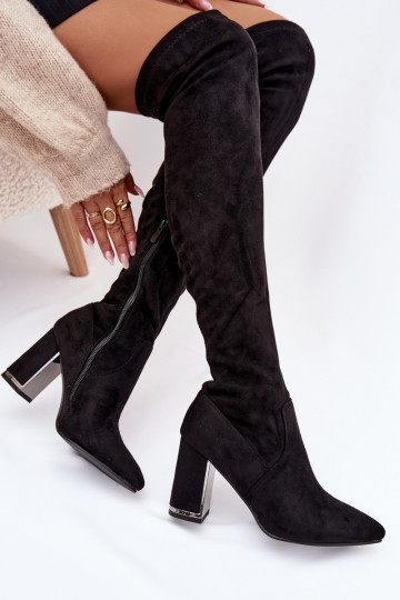 dameslaarzen van eco-suèdeoIne boven de knie met hakken zInart Thamine