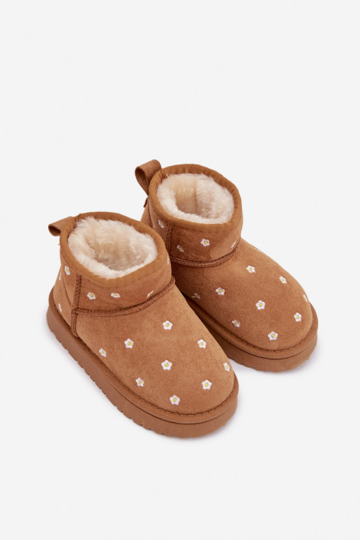 SneeuIn laarzen Kinderen Ozdobione met bloemmotievenuszkami bruine kleur Gracina