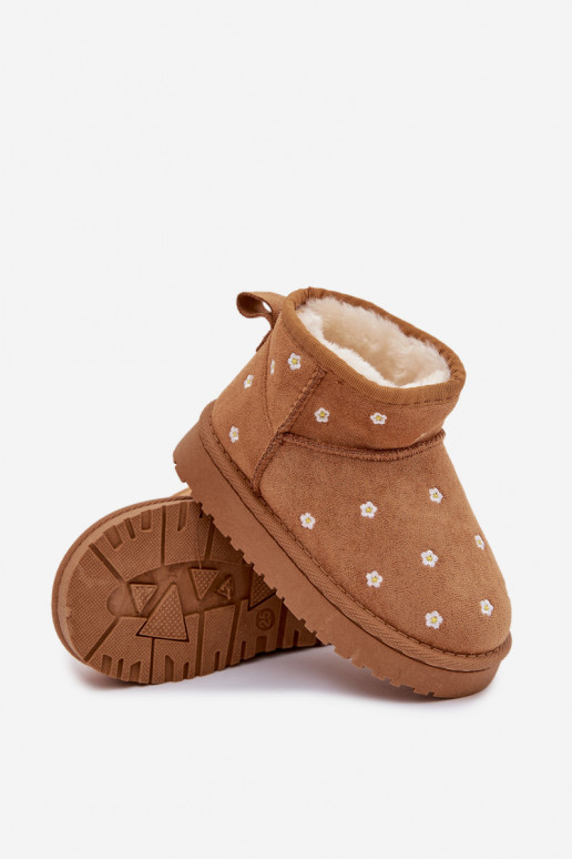 SneeuIn laarzen Kinderen Ozdobione met bloemmotievenuszkami bruine kleur Gracina