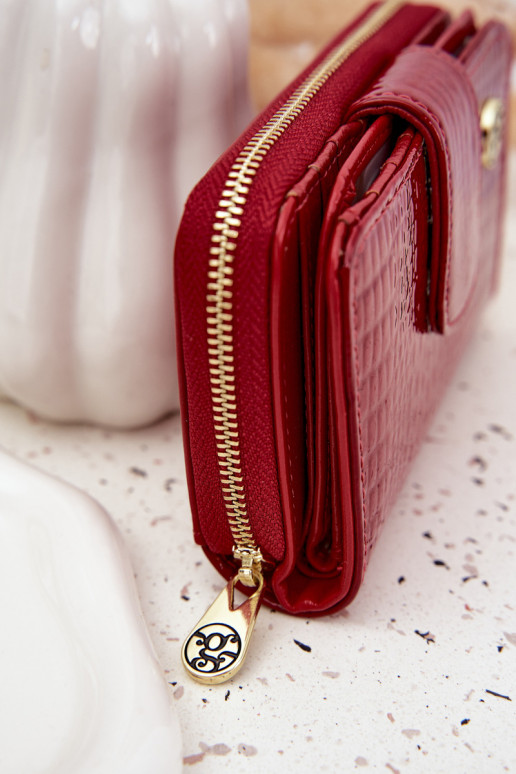 gelakt Dames portemonnee Met reliëf rood Rivonna