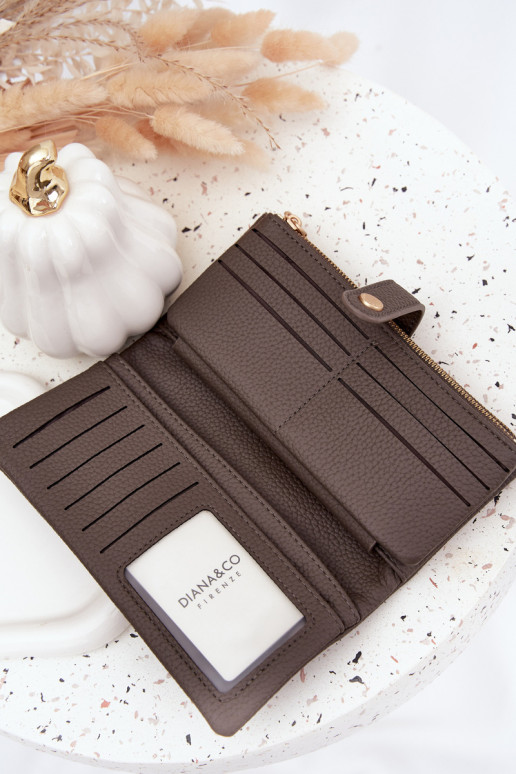 Dames portemonnee van ecoleer groot grijs Gilessa