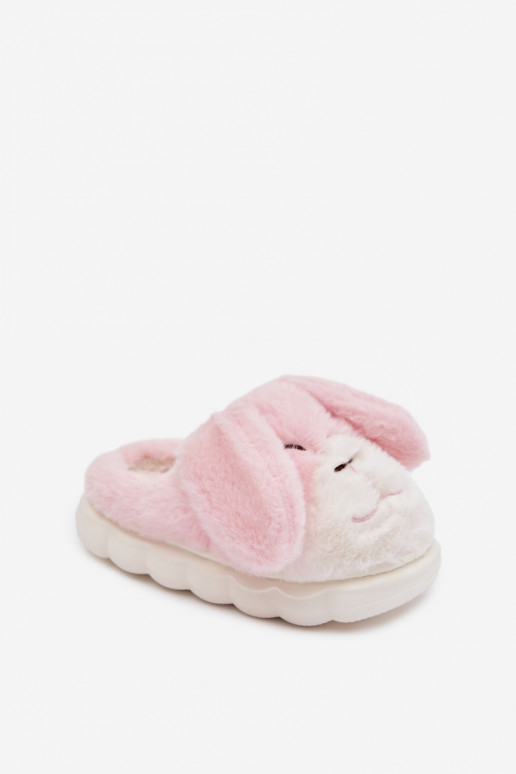 Kinderen met bont Slippers Konijntjes roze Farnise