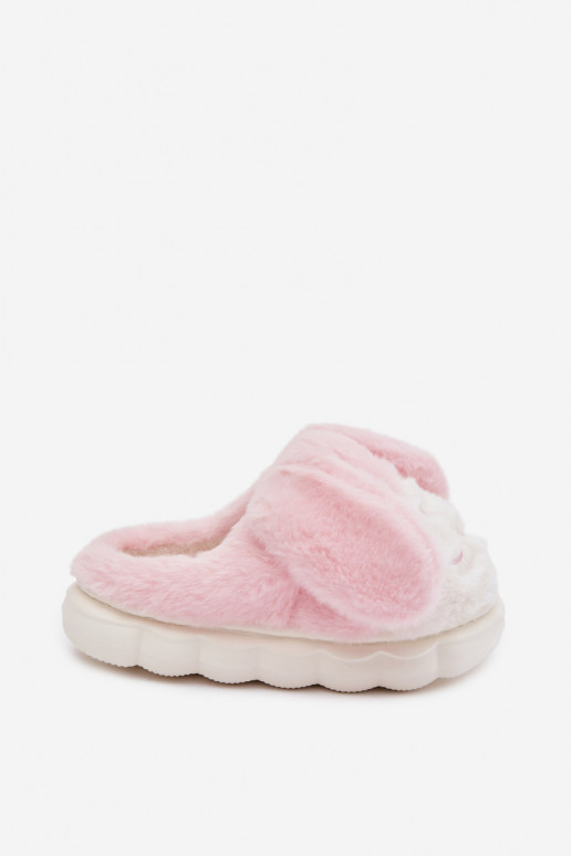 Kinderen met bont Slippers Konijntjes roze Farnise