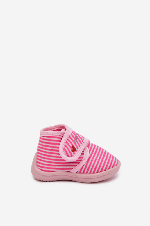 Slippers Kinderen met zelfklevende bevestigingsmiddelen met strepen roze Lavelle