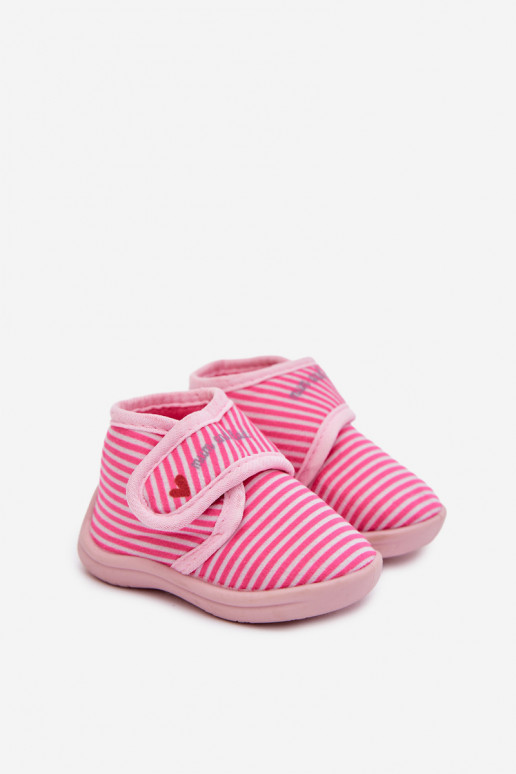 Slippers Kinderen met zelfklevende bevestigingsmiddelen met strepen roze Lavelle