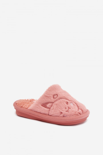 Roze kinder slippers met bont Norene
