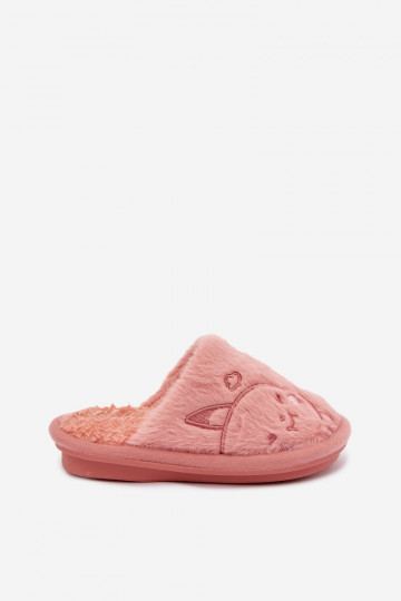 Roze kinder slippers met bont Norene 2