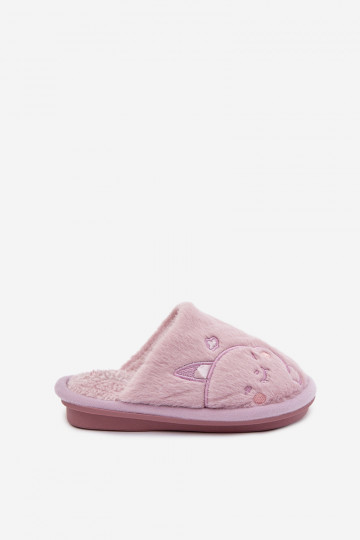 Violette kinder slippers met bont Norene 2