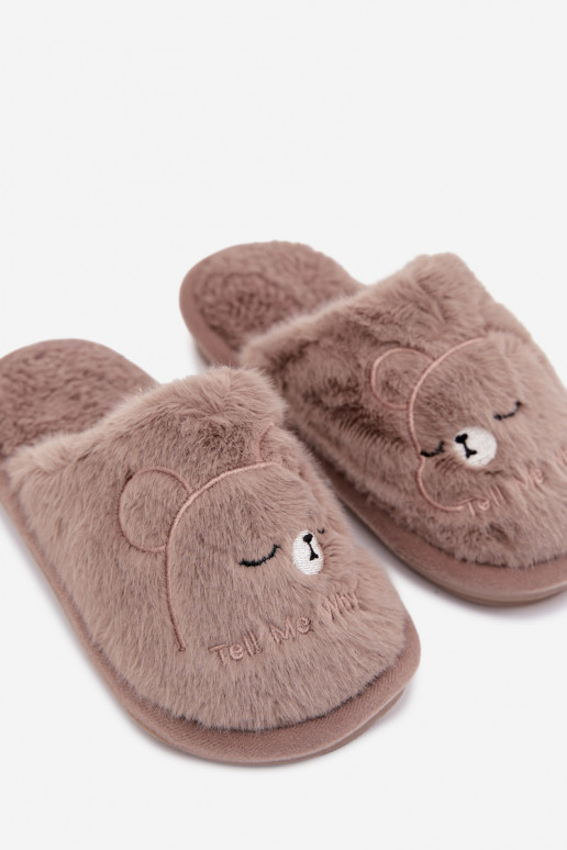 Slippers Kinderen met bont beige Norene