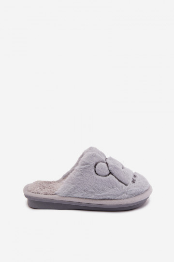 Blauwe kinder slippers met bont Norene 2