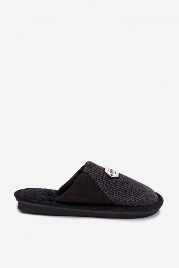 Zwarte heren slippers met tong Presine 2