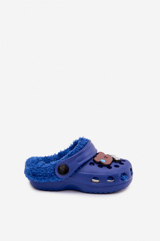 LichtgeInicht pantoffels Slippers Kinderen opInarmen met bont erinPrzypinkami donkerblauIn Cerelle