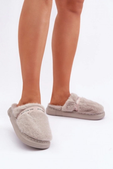 Slippers met decoratieve hakken in grijs Savalithea